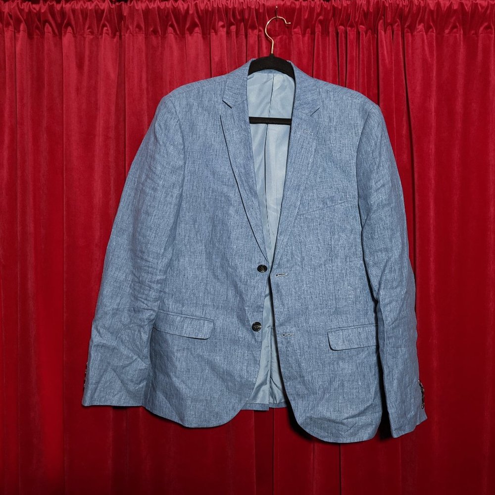 H&M Slim Linen Blue Suit (40R)
